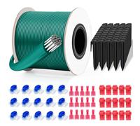 Cable Delimitador Robot Cortacesped 100m + 50 Piquetas + 15 Conectores Cable + 15 Terminales Conexión, Cable Perimetral, Compatible con Gardena, Bosch, Husqvarna, Worx y Más - Ø2,7 mm