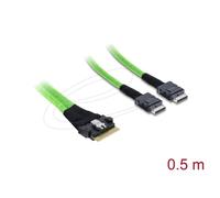 Cable DeLOCK 82195 0.5 m Slim SAS SFF-8654 8i a 2 x OCuLink SFF-8611