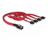 Cable DeLOCK mini SAS 36pin a 4x SATA, 0,5 m, Rojo