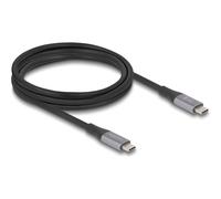 Cable Delock USB 40 Gbps USB Type-C™ de enchufe a enchufe PD 3.1 240 W E-marker 2 m metal gris