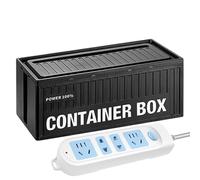 Cable Desk Box | Cord Storage Box | Cable Organizer Box | Cable Management Solution, Dustproof Desk Organizer with Lid Surge Protector for Socket & TV Wires