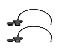 Cable desnudo RIIEYOCA USB hembra de 2 pines, Cable de alimentación USB con tapa antipolvo, Cable flexible DIY, para equipo USB instalado o reparación de reemplazo