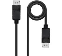 NANOCABLE 10.15.2700 - Cable DisplayPort 1.2 CCS (con conductores de Acero con Recubrimiento de Cobre), Macho-Macho, 4K@144Hz, 21.6 Gbps, 0.5 m, Negro