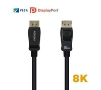 Cable DisplayPort 1.4 8K Aisens A149-0432/ DisplayPort Macho - DisplayPort Macho/ 2m/ Certificado/ Negro