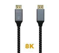 Aisens Cable DisplayPort V1.4 - Macho a Macho 8K 60Hz - 1 m Gris/Negro