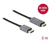 Cable DisplayPort 1.4 activo a HDMI de Delock 4K, 60 Hz (HDR), 2 m
