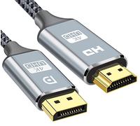 Cable DisplayPort 4K a HDMI de 3 m, Pizucb DP a HDMI macho a macho, trabajo unidireccional, de nailon trenzado chapado en oro, compatible con HP, DELL, Lenovo, ASUS, AMD, NVIDIA, monitor, proyector,