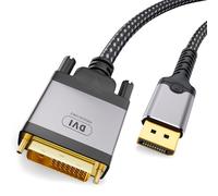 Cable DisplayPort a DVI de 2m, 4K@30Hz, Puerto de Pantalla a DVI-D 24+1, cable de nailon trenzado, carcasa de aleación de aluminio, Conector Dorado, Cable DP a DVI para ordenador, DVD, HDTV
