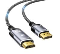 Cable DisplayPort a HDMI 2.1 8K de 3.3 pies - HDR dinámico, 8K a 60Hz 4K a | Cable trenzado unidireccional DP a HDMI de 48 Gbps de ultra alta velocidad, compatible con PC Dell HP AMD Lenovo Monitor y