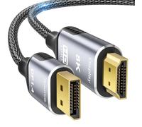 Cable DisplayPort a HDMI 2.1 8K de 6.6 pies - 8K a 60Hz 4K a 240Hz 2K a 240Hz, cable trenzado unidireccional DP a HDMI compatible con PC, Dell, HP, AMD, Lenovo, monitor, proyector