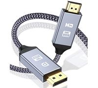 Cable DisplayPort a HDMI 4K 5M-Trenzado de Nylon,Transmisión Unidireccional,Soporta DP 1.4,HDMI 2.0 y Resolución 4K@60Hz,Compatible con Lenovo,Dell,HP,AMD, NVIDIA,Apple MacBook Pro,LG, Sony y Más.