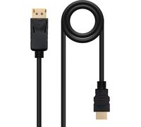 NANOCABLE 10.15.4301 - Cable Conversor Displayport a HDMI, Displayport/Macho - HDMI/MACHO, Negro, 1 m