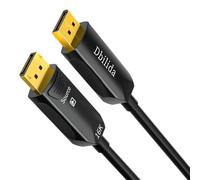 Cable DisplayPort de fibra óptica 2.1 2.0 10 M, cable de fibra óptica 16K DP 2.1 2.0 cable compatible con 54 Gbit/s, 16 K 60 Hz, 8 K 120 Hz, 4K 240 Hz, 2K 360 Hz, DSC 1.2a para monitores de