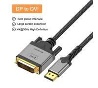Cable DisplayPort DP a DVI de 2m 4K, Cable de Monitor DP a DVI-D, adaptador convertidor de entrada a salida DVI para NVIDIA HP Dell Asus DP to DVI