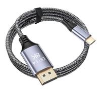 Cable DisplayPort USB-C Bidirectionnel 8K 60Hz 4K 240Hz,1.8m Adaptateur Type-C Vers DP Compatible Avec Air M-Series,iPad,iPhone 15/16/17,Galaxy S24 S23 Tab S9,PC Portable HP/DELL, Moniteur