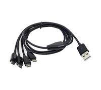 Cable divisor 4 en 1 USB macho a USB macho, cable divisor total de 1 metro de largo, 75 cm, línea principal de 25 cm, cable divisor de línea de derivación