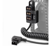 Cable divisor D-Tap de 3 puertos con pantalla de voltaje LED para montaje en V Cámara Battery-Power Hub Adaptador con 1/4 "-20 montaje y 15.7in Cable trenzado