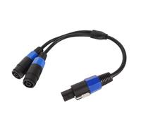 Cable Divisor de Altavoces Profesional, Cable de extensión Macho a 2 Hembra, Cable de derivación de Altavoces con Bloqueo Giratorio y Longitud de 0,5 m para monitores de Escenario,