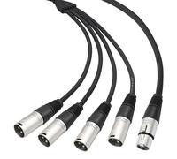 Cable Divisor De Audio Cable Alargador Con 1 Conector Hembra Y 4 Conectores