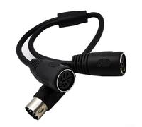 Cable divisor de audio de 8 pines 1 a 2 Y cable adaptador de 30 cm para unidad principal de radio de coche, conexión de arnés de cables, negro