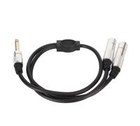 Cable divisor de auriculares para uso en estudio y en vivo, uno en dos, dos en conector macho de 6,35 mm a dos puertos hembra de 6,35 mm, buen