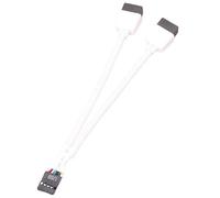 Cable Divisor de cabecera USB 2.0, Cable Divisor de Cobre de 17 x 10 x 3 cm, extensión en Y blindada Duradera, Conector y Negro Estable, Cable Divisor USB para Placa Base para Oficina, Escuela