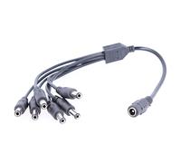 Cable Divisor de Corriente DC para CCTV, 1 Hembra a 6 Machos, 5,5 x 2,1 mm