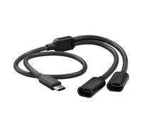 Cable divisor de corriente tipo C para cámaras de seguridad solares Carga de 5V / 2A Recubrimiento de PVC flexible 480Mbps Transferencia de datos aire Cable de carga para cámara solar de doble