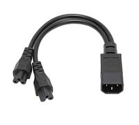 Cable Divisor de Enchufe de Alimentación, 10 a 250 V IEC320 C14 Macho a Doble IEC320 C5 Conector Hembra Cable de Alimentación para Adaptador de Alimentación de Computadora Portátil, Lámpara de Escrito
