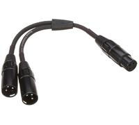 Cable divisor/en Y de interconexión de la serie Black de Roland - De XLR hembra a dos XLR macho, 15 cm de longitud - RCC-YC-XF2XM