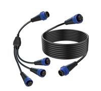 Cable divisor en Y impermeable IP67 1 macho a 3 hembras con kit de cable de extensión, cable de iluminación de bajo voltaje compatible con luces Philips Hue, para jardín, paisaje, patio, expansión de