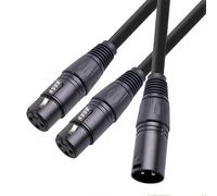 Cable divisor en Y XLR, combinador de micrófono XLR macho a XLR hembra doble - 50 cm