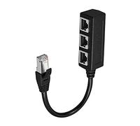 Cable divisor Ethernet RJ45,APKLVSR 1 macho a 3 hembra Divisor RJ45 LAN Adaptador de cable de extensión de red Ethernet para Super Cat5, Cat5e, Cat6, Cat7 Adaptador de conector de enchufe Ethernet LAN