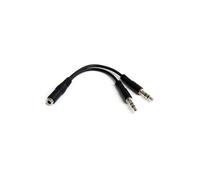 Cable divisor para auriculares/micrófono de 3,5 mm - Cable separador de 3,5 mm a 2 x 3 pines de 3,5 mm - MUYHSFMM