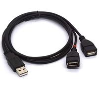 Cable divisor USB, 1 m de largo USB 2.0 tipo A macho a doble USB hembra carga y sincronización de datos cable de extensión (rojo solo para carga)