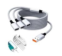 Cable Divisor USB 2.0 2M, 1 Macho a 3 Hembras, Extensor USB, Adaptador USB y Duplicador USB para Datos y Carga, Multiplicador USBA, HubUSB Compatible con PC, Laptop, Consolas, Coche y Periféricos