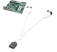 Cable divisor USB 2.0 para placa base - Extensión con colector interno, conector de material de cobre resistente para una expansión fiable de los datos | para PC Build Internet Café Home Office I