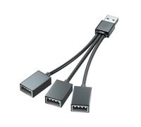 Cable divisor USB 2.0 Y 1 macho 3 hembra Hub Transferencia de datos para teclado portátil Tablet hasta 480 Mbps, USB Elongator