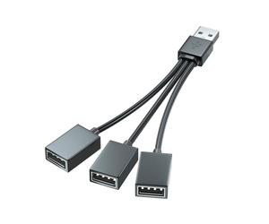Cable divisor USB 2.0 Y 1 macho 3 hembra Hub Transferencia de datos para teclado portátil Tablet hasta 480 Mbps, USB Elongator