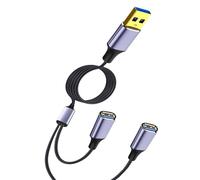 Cable divisor USB, adaptador de corriente USB macho a hembra, convertidor para PC, disco duro externo, cable divisor de teclado intermitente
