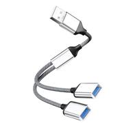 Cable Divisor USB, Adaptador Dual USB 2.0, Splitter 1 en 2 Y Carga, Divisor para Carga y Datos, Salidas Macho a Doble Hembra Adaptador para PC MacBook PS5 PS4 Xbox One Portátil Coche Teclado Ratón