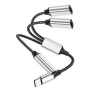 Cable Divisor USB C 3 en 1, Carga Rápida 60W y Transferencia de Datos, Extensor OTG 31cm con 3 Puertos USB-C para iPhone 15/16/Pro, iPad Pro/Air, MacBook, Samsung Galaxy, Huawei, Tablets, Portátiles