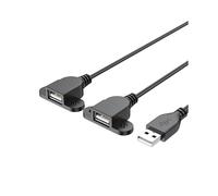 Cable divisor USB en Y Cable de extensión macho a 2 hembras con fácil fijación Agujero de rosca Alargar puertos USB para cargar cable