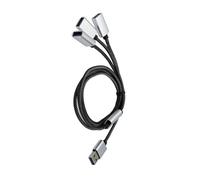Cable divisor USB macho a 3/2 USB 2.0 hembra, cable de extensión de puerto USB, adaptador dividido de datos y carga