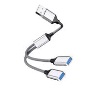 Cable divisor USB multipuerto, adaptador de corriente, 1 macho a 2 hembra, para carga/transferencia de datos, 480 Mbps, concentrador de extensión de cable de velocidad