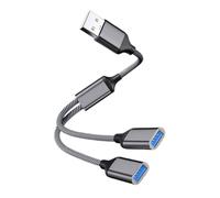 Cable divisor USB multipuerto, adaptador de corriente, 1 macho a 2 hembra, para carga/transferencia de datos, 480 Mbps, concentrador de extensión de cable de velocidad