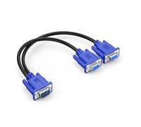 Cable divisor VGA Dual VGA Monitor Y Cable 1 Macho a 2 Hembra Adaptador Convertidor Cable de vídeo para duplicación de pantalla, 33 cm (sin extensión de pantalla), funciona solo para monitores