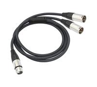 Cable divisor XLR, Devianl XLR y divisor 1 hembra a 2 macho, adaptador de cable de micrófono XLR hembra equilibrado a XLR macho doble, 5 pies