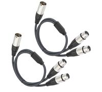 Cable divisor XLR, Devianl XLR y divisor 2 hembra a 1 macho, equilibrado, doble hembra XLR a macho XLR adaptador de cable de micrófono, 2 pies, paquete de 2