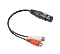 Cable divisor XLR hembra a doble RCA hembra en Y, 3 pines, no equilibrado, adaptador corto de 0,2 m para sistema de sonido amplificador de mezcla